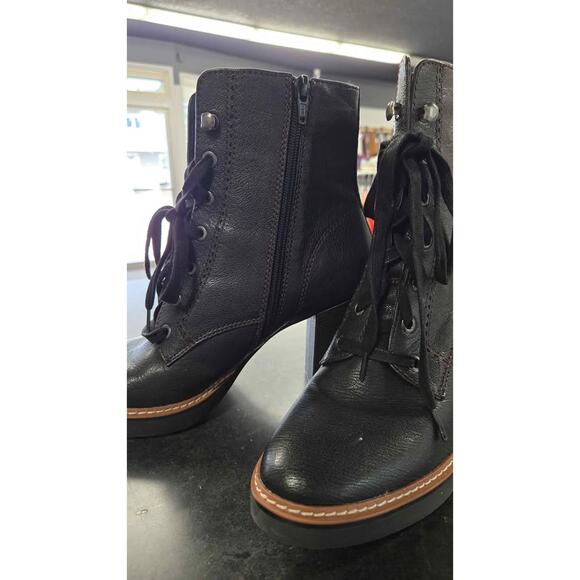 Naturalizer Black Leather Lace-Up Combat Boots – Size 8.5M - Picture 4 of 10